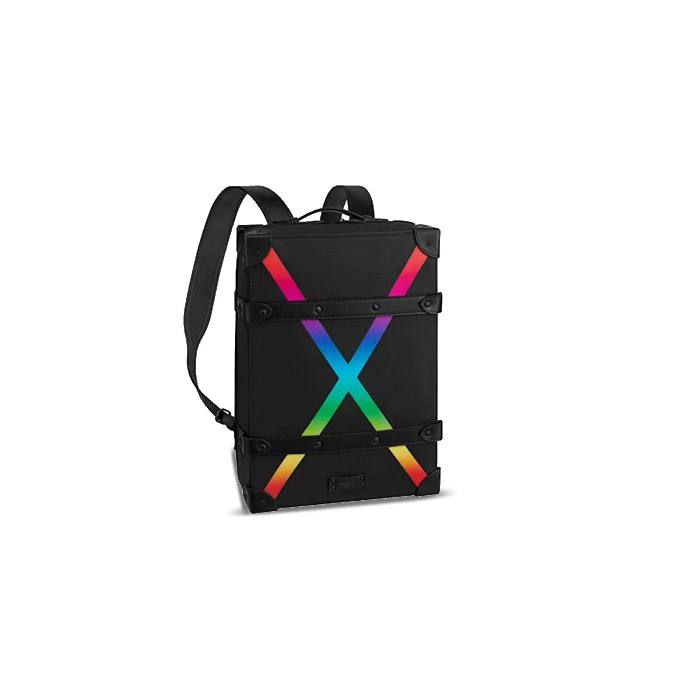 LOUIS VUITTON MASTER SOFT TRUNK BACKPACK TAIGA PM BLACK & RAINBOW M30337 (36.6*27*14.5cm)